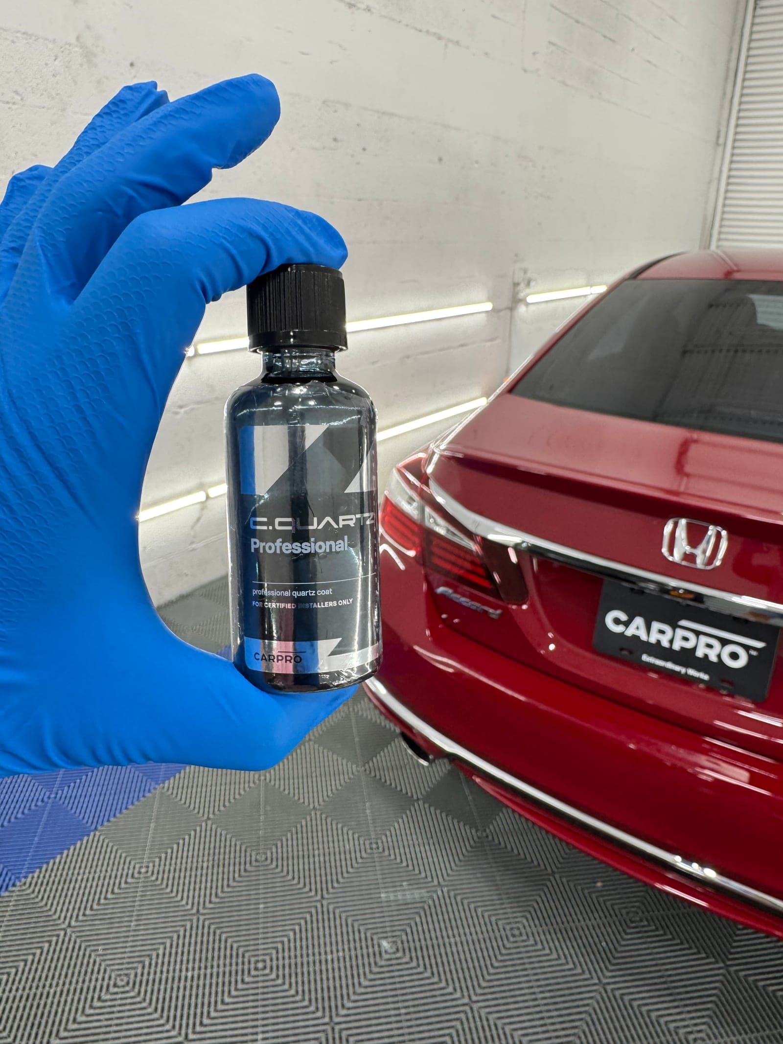 CQuartz ceramic coating being applied panel-by-panel